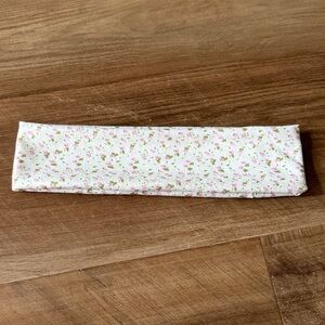 Floral Cotton Headband in White and Pink